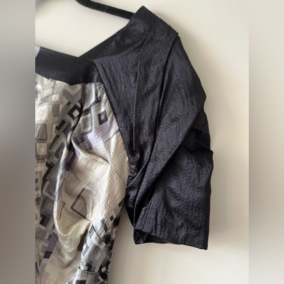 Dries Van Noten Aysmmetrical Sleeve Geometric Design Silk-Wool Dress Size 40/ 4 - Picture 13 of 16